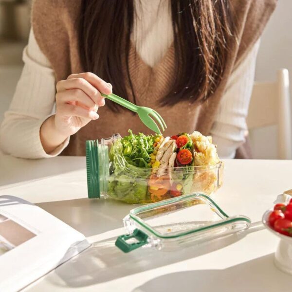 Creative Plastic Salad Storage Tank Portable Storage Bowl - Image 3