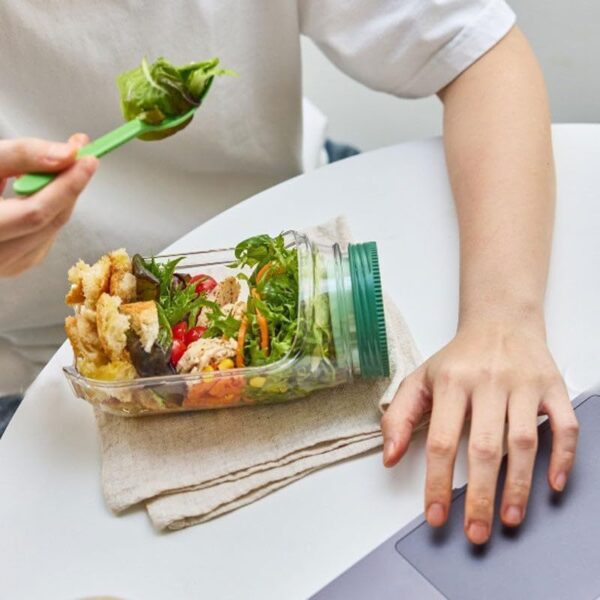 Creative Plastic Salad Storage Tank Portable Storage Bowl - Image 4