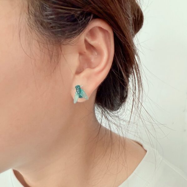 Simulation Mini Black Small Fly Unique Earrings New Simple - Image 3