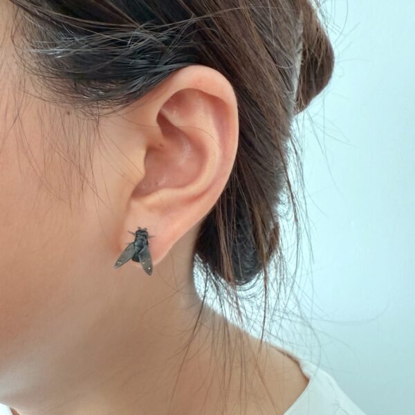 Simulation Mini Black Small Fly Unique Earrings New Simple - Image 4
