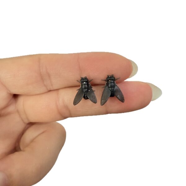 Simulation Mini Black Small Fly Unique Earrings New Simple - Image 6