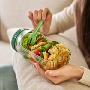 Creative Plastic Salad Storage Tank Portable Storage Bowl